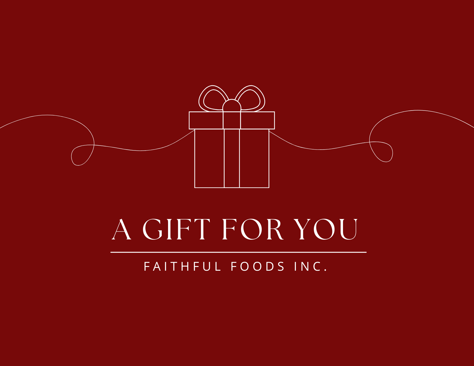 Faithful Foods Inc. Gift Card